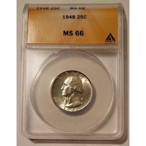 1948 Washington Quarter MS66 ANACS